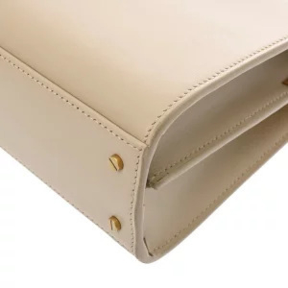 Saint Laurent Cassandra Top Handle Handbag Beige Suede Grained Calfskin - Picture 9 of 9